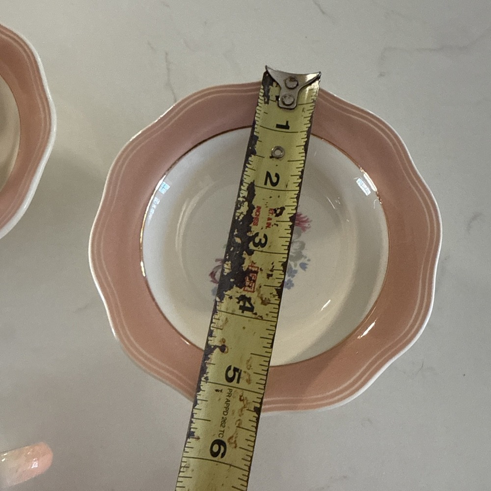 Vintage French Saxon China Co Demitasse Tea Cups & Saucers Set 2 Replacement - Picture 12 of 14